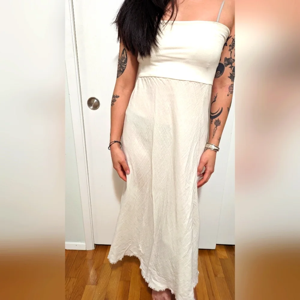 100% cotton/linen cream maxi skirt Bohemian Xs/S Sundance - Picture 3 of 4